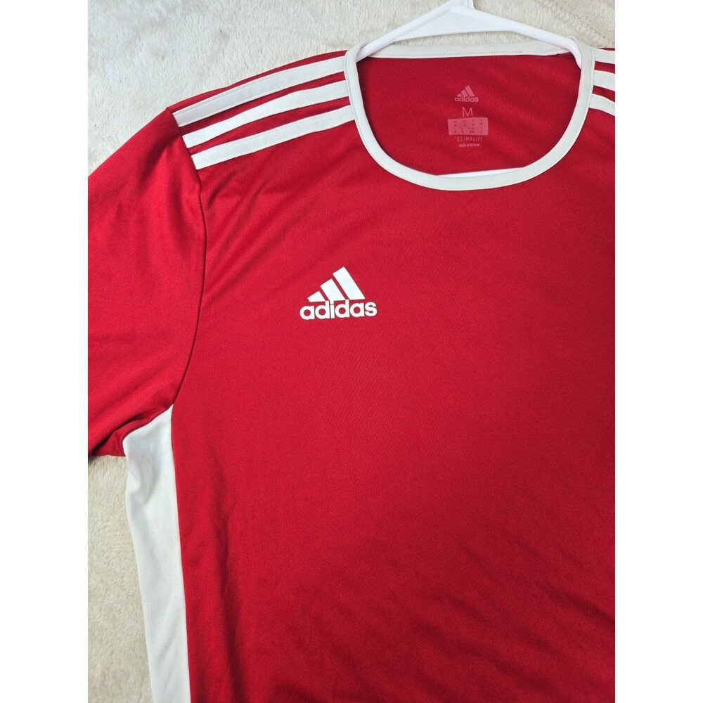 Adidas Climalite Men’s Medium Red White Soccer Training Jersey Shirt